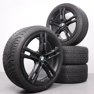 Winterräder 18 Zoll BMW 1er F40 2er Gran Coupe F44 Original Felgen Styling 556M schwarz matt 8053524 Winterreifen Bridgestone 225/40R18 92V XL * RSC Runflat 5mm DOT19 - Bild 1
