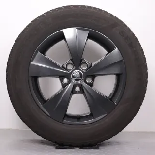 Winterräder 16 Zoll Skoda Octavia IV NX Original Felgen Velorum 5E3601025AA Winterreifen DOT21&23 205/60R16 92H Semperit Speed-Grip 5 6,5x16ET46 - Bild 4