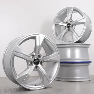 Alufelgen 17 Zoll Audi A1 GB Original Felgen Felgensatz 5-Arm-Stern-Design 82A601025G Silber 7.5x17ET46 5x100 57,1mm - Bild 1