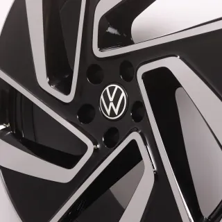 Alufelgen 20 Zoll VW ID.7 ED Original Felgen Felgensatz Montreal 14B601025E & 14B601025F schwarz glanzgedreht 8,5x20ET40 & 9,5x20ET47 5x112 57,1mm NEU - Bild 9