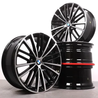 Alufelgen 19 Zoll BMW 5er G30 G31 Original Felgen Felgensatz Styling 635 V-Speiche schwarz glanzgedreht 8x19ET30 & 9x19ET44 5x112 66,6mm NEU DEMO - Bild 1