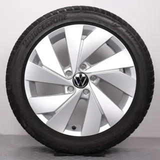 Winterräder 17 Zoll VW Golf 8 VIII Original Felgen Winterreifen 205/50R17 DOT23 6&6,5mm Bridgestone Blizzak LM005 5H0601025B Alufelgen Belmont silber 6,5x17ET46 - Bild 3