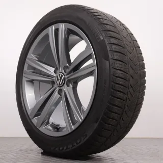Winterräder 18 Zoll VW Arteon 3H Original Felgen 3G8601025N Winterreifen 5,5&6,5mm DOT23 245/45R18 96V Pirelli Winter Sottozero 3 Sebring grau 8x18ET40 5x112 Winterradsatz - Bild 6
