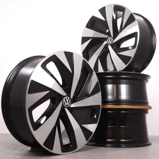 Alufelgen 20 Zoll VW ID.4 & ID.5 Original Felgen Felgensatz Drammen 11A601025A & 11A601025H schwarz glanzgedreht 8x20ET45 & 9x20ET42 5x112 57,1mm NEU - Bild 1