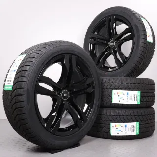 Winterräder 18 Zoll Audi A4 8W B9 Allroad Original Felgen 8W9601025B Winterreifen 245/45R18 100V XL Goodride SW608 5 Paralellspeichen Design Schwarz 7,5x18ET29 - Bild 1