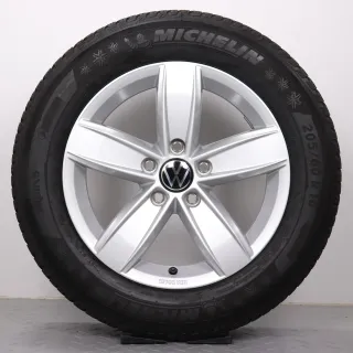 Winterräder 16 Zoll VW T-Roc A1 Original Felgen 2GA071496A Winterreifen DOT24 205/60R16 92H AO Michelin Alpin 5 Corvara silber 6x16ET45 5x112 Alufelgen Winterradsatz - Bild 3