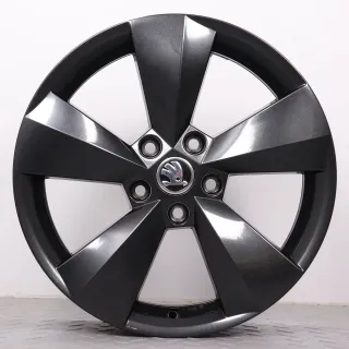 Alufelgen 17 Zoll Skoda Kodiaq NS Original Felgen Felgensatz Nanuq 565601025AA schwarz metallic 6,5x17ET38 5x112 57,1 - Bild 5