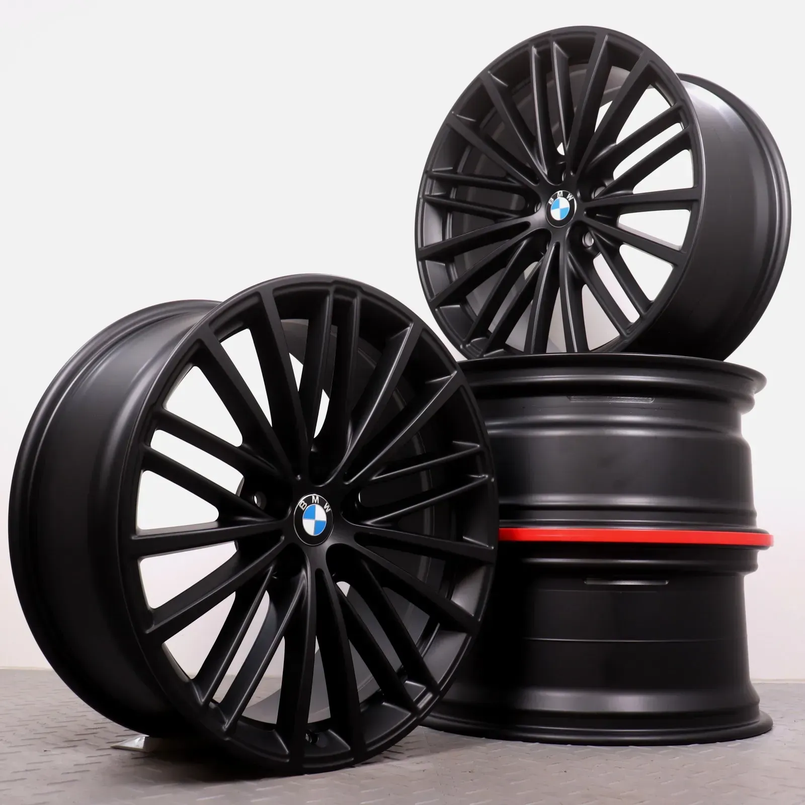 Alufelgen 19 Zoll BMW 5er G30 G31 Original Felgen Felgensatz Styling 635 V-Speiche schwarz matt 8x19ET30 & 9x19ET44 5x112 66,6mm NEU DEMO - Bild 1