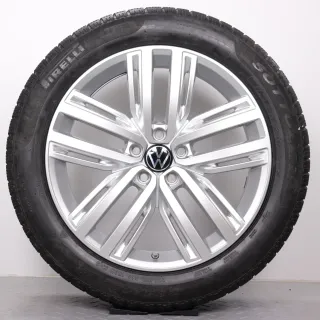 Winterräder 19 Zoll VW Tiguan II & Allspace Original Felgen 5NA601025N Winterreifen 5-5,5 & 5,5-6mm 235/50R19 103H XL AO Pirelli Sottozero Serie II Auckland silber RDK - Bild 4