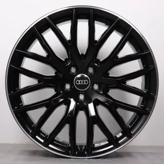 Alufelgen 20 Zoll Audi Q7 SQ7 4M Original Felgen Felgensatz 10-Y-Speichen 4M0601025DR schwarz glanzgedreht 9x20ET28 5x112 66,6mm NEU DEMO - Bild 2