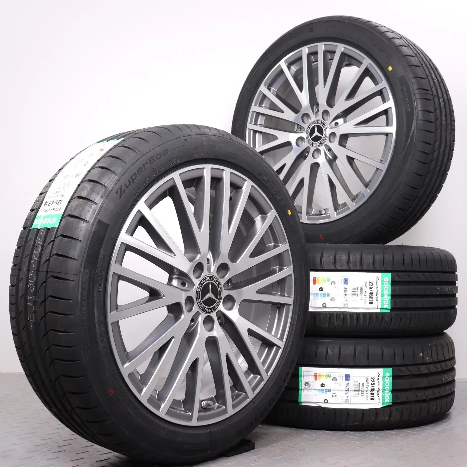 Sommerräder 18 Zoll Mercedes-Benz A-Klasse W177 B-Klasse W247 CLA-Klasse W118 V118 Original Felgen A1774010600 Sommerreifen 225/45R18 95W XL Goodride Zuper Eco Z-107 - Bild 1