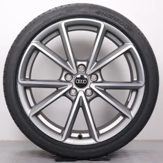 Sommerräder 19 Zoll Audi A4 S4 8W B9 Original Felgen 8W0601025EA Sommerreifen Hankook Ventus S1 EVO2 245/35R19 93Y XL RO1 5-V Speichen AUDI SPORT Titanoptik NEU - Bild 3