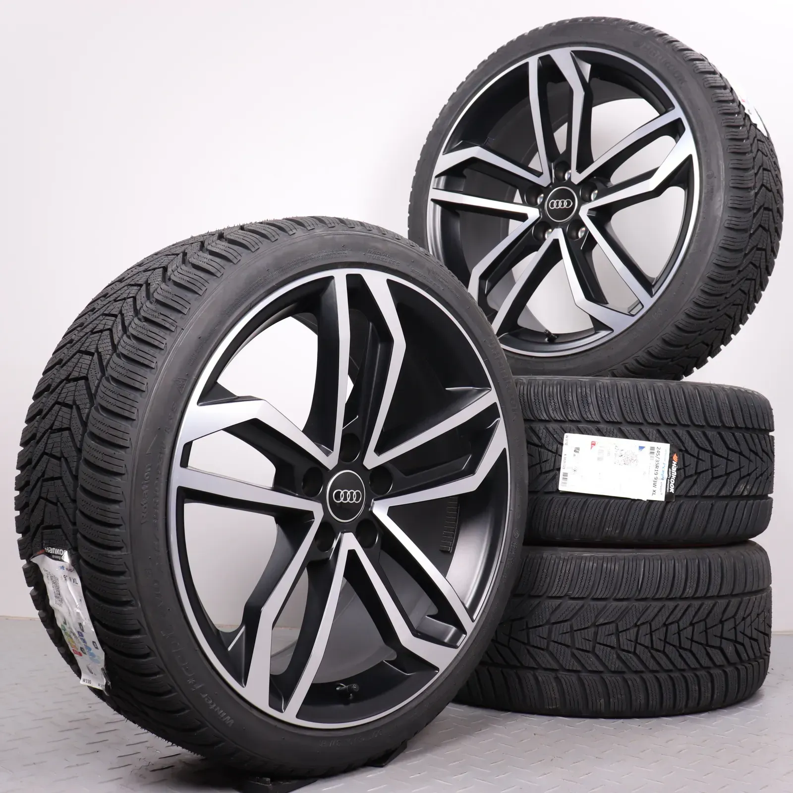 Winterräder 19 Zoll Audi A4 S4 8W B9 Original Felgen Sidus 8W0071499 Winterreifen Hankook Winter i*cept EVO3 245/35R19 93W XL 5-Arm-Sidus-Design schwarz glanzgedreht NEU - Bild 1