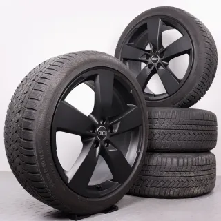 Winterräder 20 Zoll Audi A6 S6 4K C8 Original Felgen schwarz matt 4K0601025K Winterreifen 8-8,5mm DOT23 255/40R20 101W XL AO Continental Winter Contact TS 850 P 5-Arm Design - Bild 1