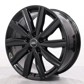 Alufelgen 19 Zoll Audi A6 S6 4K Original Felgen Felgensatz 10-Speichen Dynamik Design 4K0601025M schwarz glanz 8x19ET39 5x112 66,6 NEU pulverbeschichtet - Bild 3