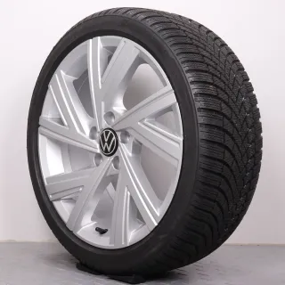 Winterräder 18 Zoll VW Golf 8 CD Original Felgen 5H0601025AB NEU DEMO DOT23 Winterreifen 225/40R18 92V XL AO Bridgestone Blizzak LM005 Bergamo silber 7,5x18ET51 5x112 - Bild 6
