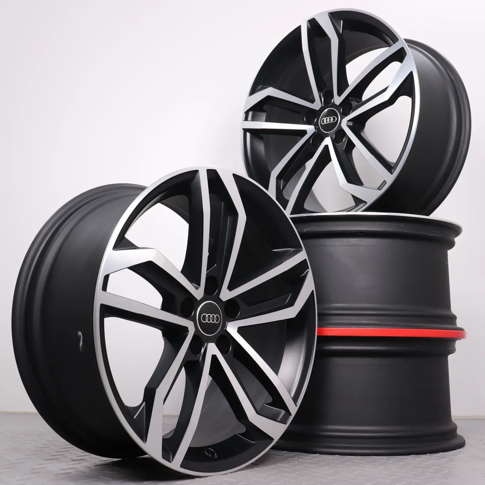 Alufelgen 19 Zoll Audi A4 S4 8W B9 Original Felgen Felgensatz 5-Arm-Sidus 8W0071499 schwarz glanzgedreht 8,5x19ET40 5x112 66,6mm NEU - Bild 1