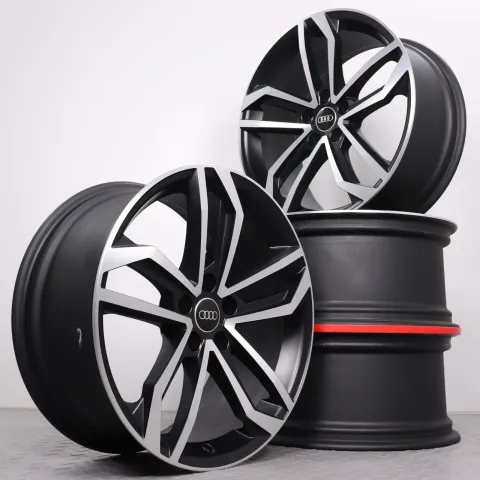 Background image for Alufelgen 19 Zoll Audi A4 S4 8W B9 Original Felgen Felgensatz 5-Arm-Sidus 8W0071499 schwarz glanzgedreht 8,5x19ET40 5x112 66,6mm NEU