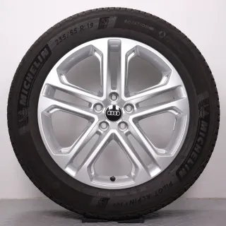 Winterräder 19 Zoll Audi Q5 SQ5 GU Original Felgen 8MA601025R Winterreifen 6-7mm DOT25 235/55R19 105H XL AO Michelin Pilot Alpin 5 5Doppelspeichen silber 7x19ET34 - Bild 2