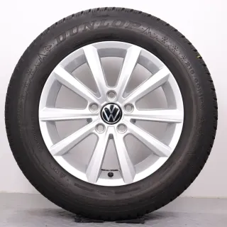 Winterräder 16 Zoll VW Passat 3G B8 Original Felgen 3G0071496B Winterreifen 215/60R16 95H Dunlop Winter Sport 5 Merano silber 6,5x16ET42 5x112 Alufelgen Winterradsatz - Bild 5