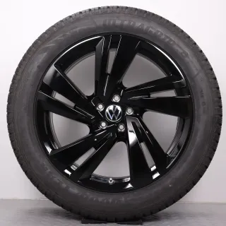 Winterräder 20 Zoll VW Touareg CR Original Felgen 760601025AA Winterreifen 8mm 285/45R20 112V XL AO Goodyear Ultragrip 8 Performance Nevada schwarz glanz 9x20ET33 5x112 NEUWERTIG - Bild 5