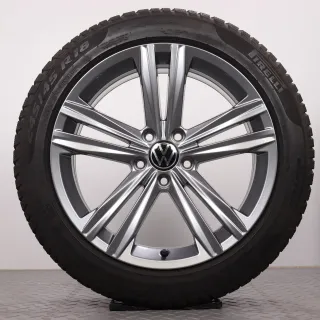 Winterräder 18 Zoll VW Arteon 3H Original Felgen 3G8601025N Winterreifen 5,5&6,5mm DOT23 245/45R18 96V Pirelli Winter Sottozero 3 Sebring grau 8x18ET40 5x112 Winterradsatz - Bild 2