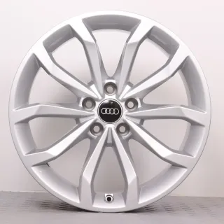 1x Alufelge 18 Zoll Audi A4 S4 8W B9 Original Einzelfelge Ersatzfelge 10-Speichen-V-Design 8W0601025H silber 8x18ET40 5x112 66,6mm - Bild 1