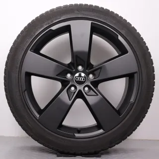 Winterräder 20 Zoll Audi A6 S6 4K C8 Original Felgen schwarz matt 4K0601025K Winterreifen 6,5-7,5mm DOT21&22 255/40R20 101W XL AO Continental Winter Contact TS 850 P 5-Arm Design - Bild 3
