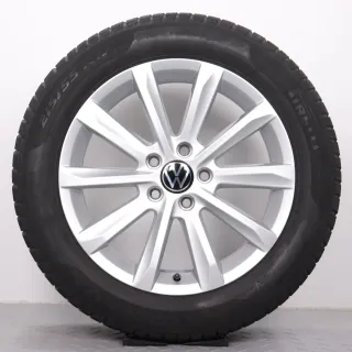 Winterräder 17 Zoll VW Passat 3G B8 Original Felgen 3G0601025C Winterreifen 215/55R17 Helsinki silber 6,5x17ET41 5x112 Alufelgen Winterradsatz - Bild 3