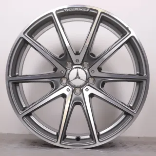 Alufelgen 20 Zoll Mercedes-Benz S-Klasse W222 Original Felgen Felgensatz AMG 10-Speichen A2224014000 & A2224014100 7x21 titangrau 8,5x20ET38 & 9,5x20ET38 5x112 66,6mm - Bild 6