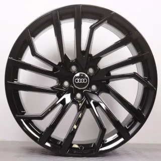 Alufelgen 20 Zoll Audi RS4 8W B9 & RS5 F5 8W Original Felgen Felgensatz 5-Segmentspeichen-Evo-Design 8W0601025FT schwarz glanz 9x20ET22 5x112 66,6mm - Bild 3
