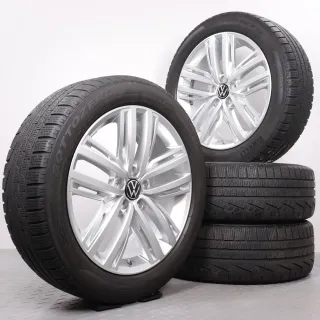 Winterräder 19 Zoll VW Tiguan II & Allspace Original Felgen 5NA601025N Winterreifen 5-5,5 & 5,5-6mm 235/50R19 103H XL AO Pirelli Sottozero Serie II Auckland silber RDK - Bild 1