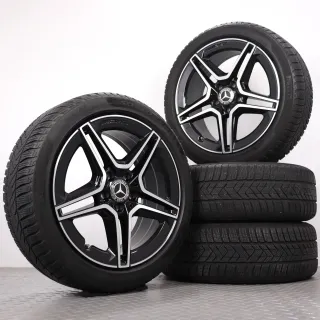 Winterräder 18 Zoll Mercedes-Benz A- B- CLA- Klasse W177 V177 W247 C118 X118 Original Felgen A1774011500 Winterreifen 5,5-6mm DOT18 225/45R18 91H MO Pirelli - Bild 1