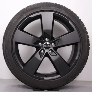 Winterräder 20 Zoll Audi A6 S6 4K C8 Original Felgen schwarz matt 4K0601025K Winterreifen 8-8,5mm DOT23 255/40R20 101W XL AO Continental Winter Contact TS 850 P 5-Arm Design - Bild 3